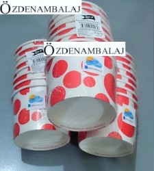 KIRMIZI PUANTİYELİ KARTON KÂSE 200 CC '8 Lİ - 2