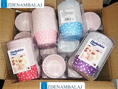 DOLPHİN KÂĞIT MÜFFİN KEK KAPSÜLÜ PVC KARIŞIK RENK 25'Lİ 24 PAKET - 2