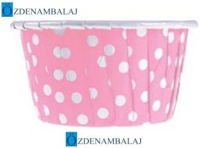 KÂĞIT MÜFFİN KEK KAPSÜLÜ PEMBE PUANTİYELİ 100'LÜ 36 PAKET - 1