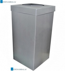 PLASTİK ATIK KÂĞIT KUTUSU 35*35*70 CM [ GRİ ] - 2