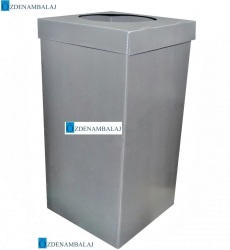 PLASTİK ATIK KÂĞIT KUTUSU 35*35*70 CM [ GRİ ] - 3