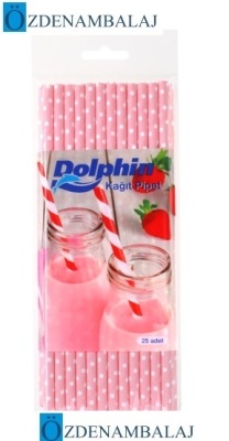 DOLPHİN KÂĞIT PİPET PEMBE PUANTİYELİ - 1