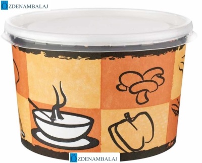 KARTON ÇORBA KÂSESİ 16 OZ KAPAK  TAKIM - 1