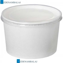 16 OZ KAPAKLI KARTON ÇORBA KÂSESİ BASKISIZ​ 25'Lİ