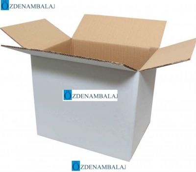 40*30*35 CM ÇİFT OLUKLU BEYAZ KOLİ - 2
