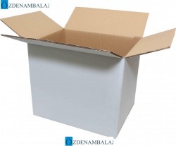 40*30*35 CM ÇİFT OLUKLU BEYAZ KOLİ - 1
