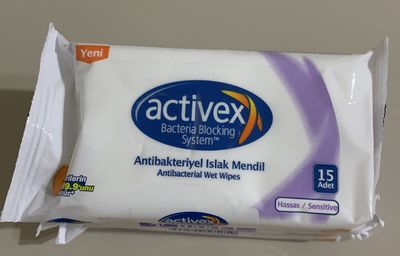 ACTİVEX ANTİBAKTERİYEL ( CEP ) ISLAK MENDİL HASSAS 3*15 12’Lİ KOLİ - 1