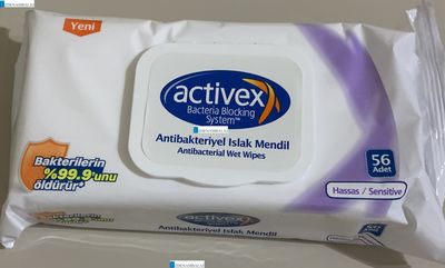 ACTİVEX ANTİBAKTERİYEL ISLAK HAVLU HASSAS 56’LI 12’Lİ KOLİ ( KAPAKLI ) - 1