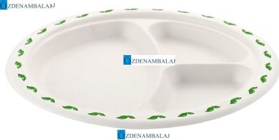 BASKILI 3 GÖZLÜ EKOLOJİK TABAK 26 CM 50'Lİ - 2