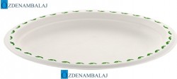BASKILI OVAL EKOLOJİK TABAK 28*20 CM 50'Lİ - 1