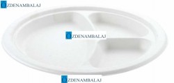 BASKISIZ 3 GÖZLÜ EKOLOJİK TABAK 26 CM 50'Lİ - 2