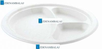 BASKISIZ 3 GÖZLÜ EKOLOJİK TABAK 26 CM 50'Lİ - 2