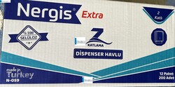 2.KATLI EKSTRA Z KATLAMA DİSPENSER HAVLU 200 ADET*12 PAKET % 100 SELULOZ - 2
