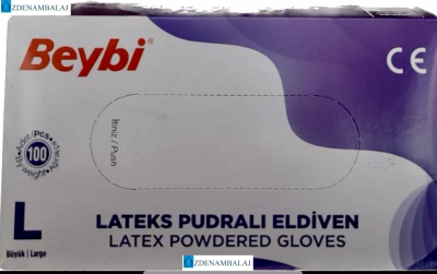 BEYBİ LATEKS PUDRALI MUAYENE ELDİVENİ ( L ) LARGE - 1