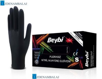 BEYBİ NİTRİL ELDİVEN PUDRASIZ SİYAH (S ) - 1