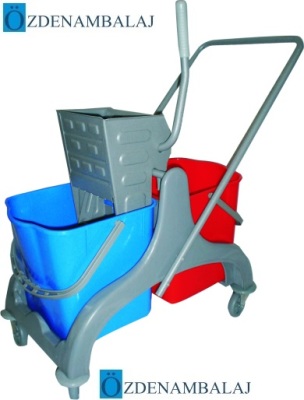 ÇİFT KOVALI TEMİZLİK SETİ PLASTİK KASA METAL PRES - 1