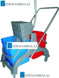 ÇİFT KOVALI TEMİZLİK SETİ PLASTİK KASA METAL PRES - 2