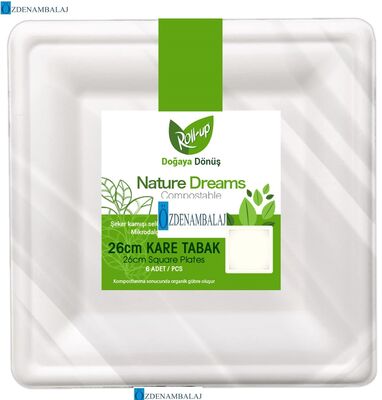 DOĞA DOSTU KARE KARTON TABAK 20 CM 6’LI - 2