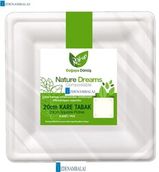 DOĞA DOSTU KARE KARTON TABAK 20 CM 6’LI - 1