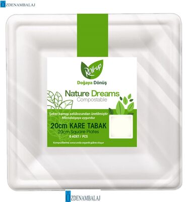 DOĞA DOSTU KARE KARTON TABAK 26 CM 6’LI - 2