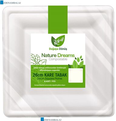 DOĞA DOSTU KARE KARTON TABAK 26 CM 6’LI - 1