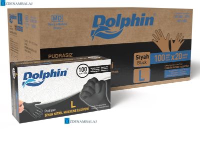 DOLPHİN ÇOK AMAÇLI SİYAH NİTRİL ELDİVEN (L) (Gıdaya Uygun) - 2