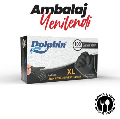 ​DOLPHİN ÇOK AMAÇLI SİYAH NİTRİL ELDİVEN (XL)  (Gıdaya Uygun) - 1