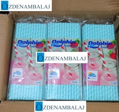DOLPHİN KAĞIT PİPET AÇIK MAVİ PUANTİYELİ - 2