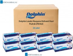 DOLPHİN PUDRALI MAVİ LÂTEKS ELDİVEN ( M )