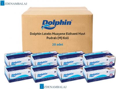 DOLPHİN PUDRALI MAVİ LÂTEKS ELDİVEN ( M ) - 1