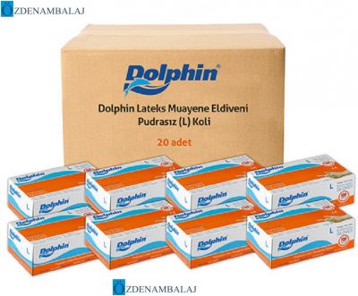 DOLPHİN LÂTEKS MUAYENE ELDİVENİ PUDRASIZ ( L ) - 1