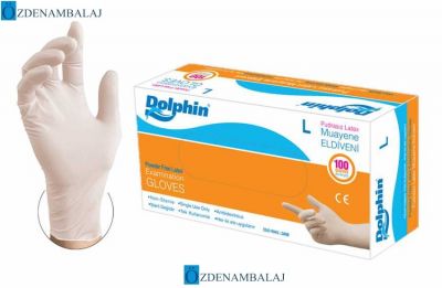 DOLPHİN LÂTEKS MUAYENE ELDİVENİ PUDRASIZ ( L ) - 2