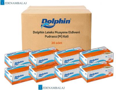 DOLPHİN LÂTEKS MUAYENE ELDİVENİ PUDRASIZ ( M ) - 1