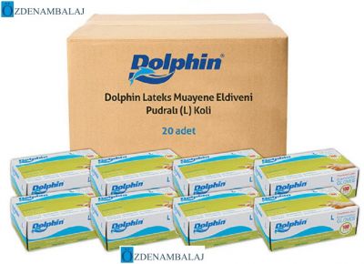 DOLPHİN LATEX MUAYENE ELDİVENİ PUDRALI ( L ) - 1
