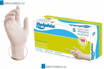 DOLPHİN LATEX MUAYENE ELDİVENİ PUDRALI ( S ) - 2