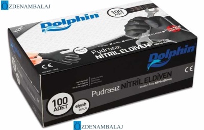 DOLPHİN SİYAH NİTRİL ELDİVEN PUDRASIZ EKSTRA KALIN ( L ) - 2