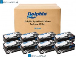 DOLPHİN SİYAH NİTRİL ELDİVEN PUDRASIZ EKSTRA KALIN ( L ) - 1