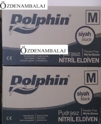DOLPHİN SİYAH NİTRİL ELDİVEN PUDRASIZ EKSTRA KALIN (M ) - 3