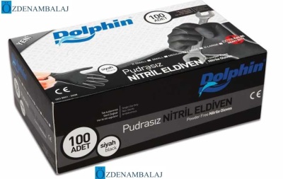 DOLPHİN SİYAH NİTRİL ELDİVEN PUDRASIZ EKSTRA KALIN (M ) - 2