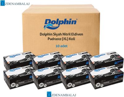 DOLPHİN SİYAH NİTRİL ELDİVEN PUDRASIZ EKSTRA KALIN (XL ) - 1