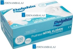 DOLPHİN NİTRİL MUAYENE ELDİVENİ PUDRASIZ BEYAZ ( L ) - 2
