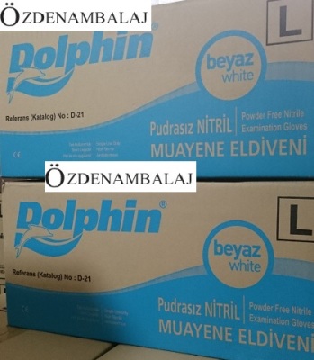 DOLPHİN NİTRİL MUAYENE ELDİVENİ PUDRASIZ BEYAZ ( L ) - 5