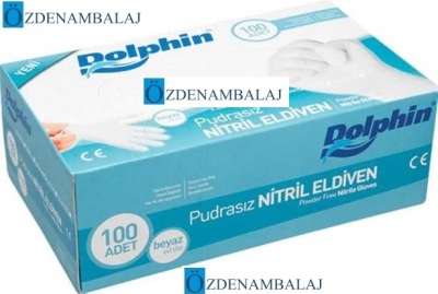 DOLPHİN NİTRİL MUAYENE ELDİVENİ PUDRASIZ BEYAZ ( M) - 2