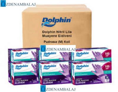 DOLPHİN NİTRİL MUAYENE ELDİVENİ PUDRASIZ LİLA ( M ) - 3