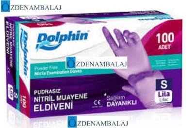 DOLPHİN NİTRİL MUAYENE ELDİVENİ PUDRASIZ LİLA ( S ) - 2
