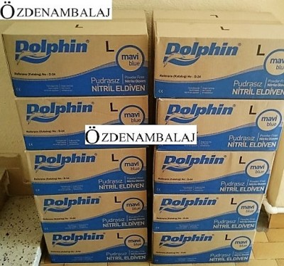 DOLPHİN MAVİ NİTRİL ELDİVEN PUDRASIZ ( L ) - 5