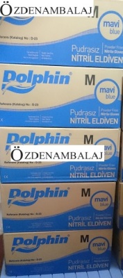 DOLPHİN MAVİ NİTRİL ELDİVEN PUDRASIZ ( M ) - 5