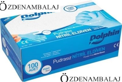 DOLPHİN MAVİ NİTRİL ELDİVEN PUDRASIZ ( S ) - 3