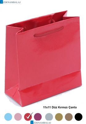 DÜZ KIRMIZI HEDİYELİK ÇANTA 11*11*CM 50’Lİ - 1