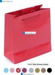 DÜZ KIRMIZI HEDİYELİK ÇANTA 11*11*CM 50’Lİ - 2